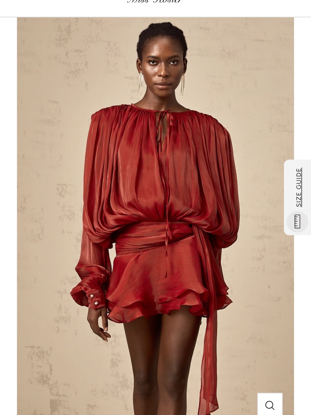 Eugénie Red Fully Pleated Ruffled Mini Dress (Medium)
